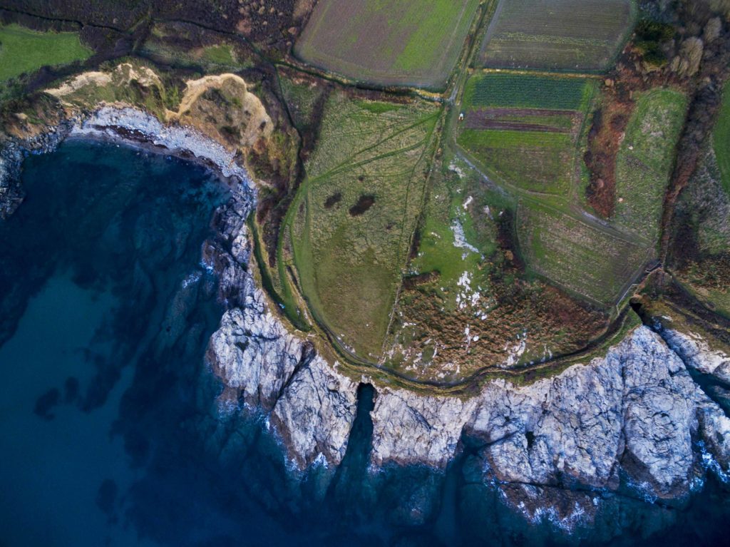Aerial image of South coast of Cornwall